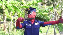 Joker fake Traffic police arrested Spiderman w_ Joker Clown theft Needles Superman Superhero funny -