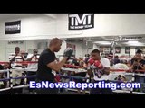 boxing star andrew tabiti working out at floyd mayweather boxing gym - EsNews