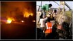 Lorry catches fire after accident at vijayapura - Two burnt alive
