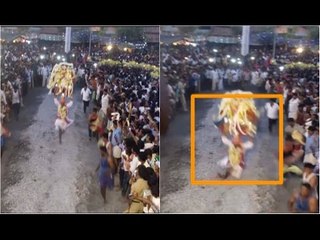 Mandya: Priest Injured After He Fell On Fire While Jumping The Fire Coal