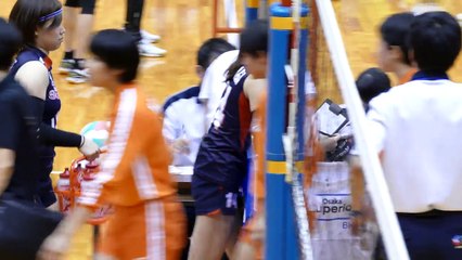 美女アスリート　大阪スーペリアーズ　松永 恵理花 Erika Matsunaga　セット間練習　2016.9.3