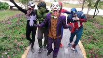 Spiderman SAW Crocodile ATTACKS!!! Superheroes Fun Joker Hulk Venom Children Action Movies IRL