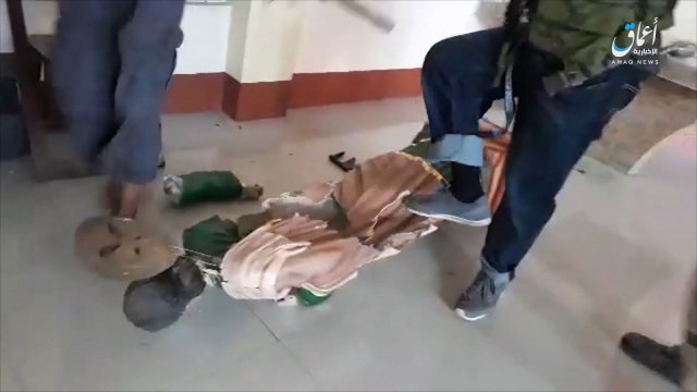 Footage shows Isis-backed Militants destroying Catholic church