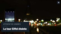 La tour Eiffel éteinte en hommage aux victimes de l’attentat de Londres