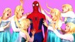 Spiderman EVIL SURPRISE! w_ Frozen Elsa Maleficent Spidergirl Joker Girl Anna Toys! Superhero Fun _)