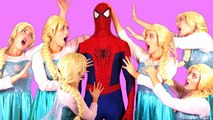 Spiderman EVIL SURPRISE! w_ Frozen Elsa Maleficent Spidergirl Joker Girl Anna Toys! Superhero Fun _)