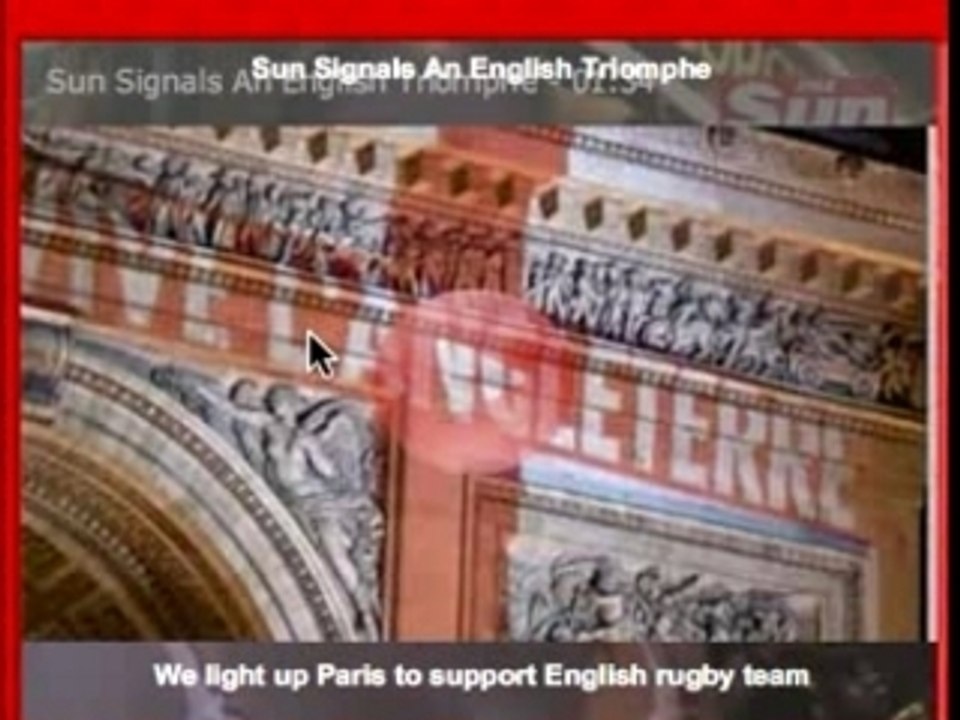 L'Angleterre s'affiche sur l'arc de triomphe Mixbeat