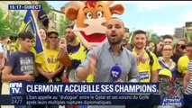 Place de Jaude à Clermont, les supporters de l'ASM attendent les champions