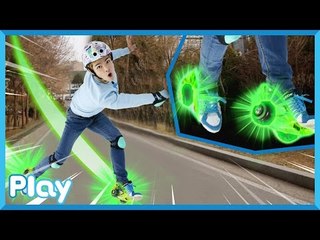 캐빈과 공원에서 레이저 제트 타고 달리기 | 캐리앤 플레이