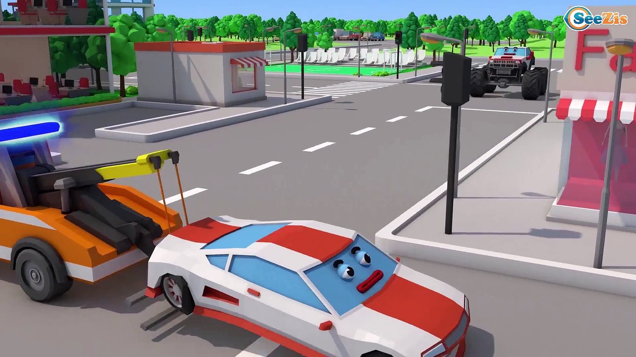 Colored Excavators help friends  - Little Cars & Trucks - Construction Cartoons for children