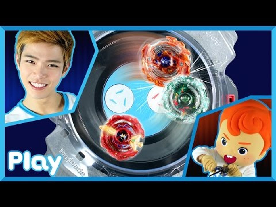 캐빈과 꼬마 캐빈의 베이블레이드 버스트 듀얼스핀 장난감 팽이 놀이 l 캐리앤 플레이