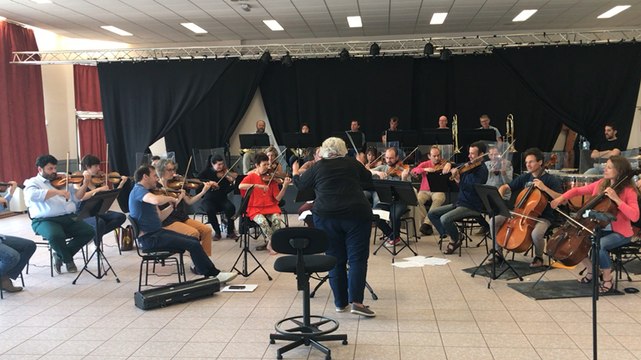 Répétition de l'Orchestre régional de Normandie pour préparer le concert de Thiéfaine au festival Beauregard