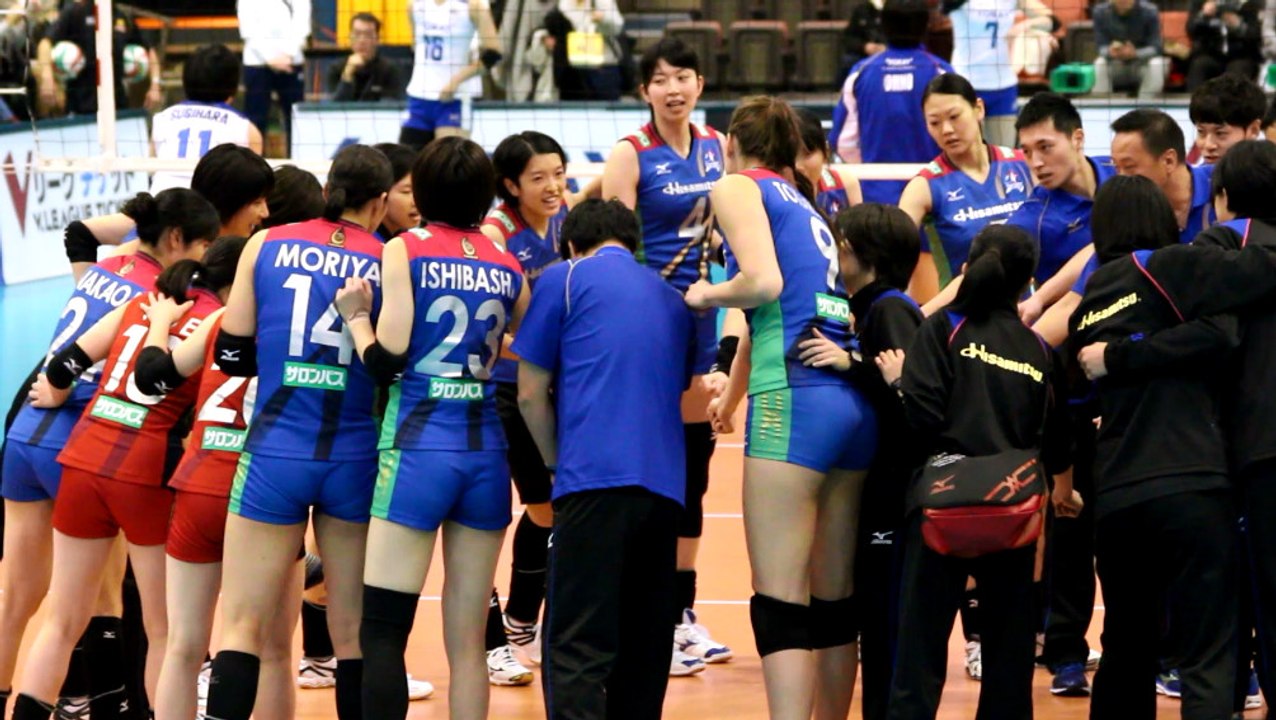 久光製薬スプリングス試合前練習その③【ﾊﾞﾚｰﾎﾞｰﾙVﾌﾟﾚﾐｱﾘｰｸﾞ女子2016-2017】2016.11.12船橋アリーナ