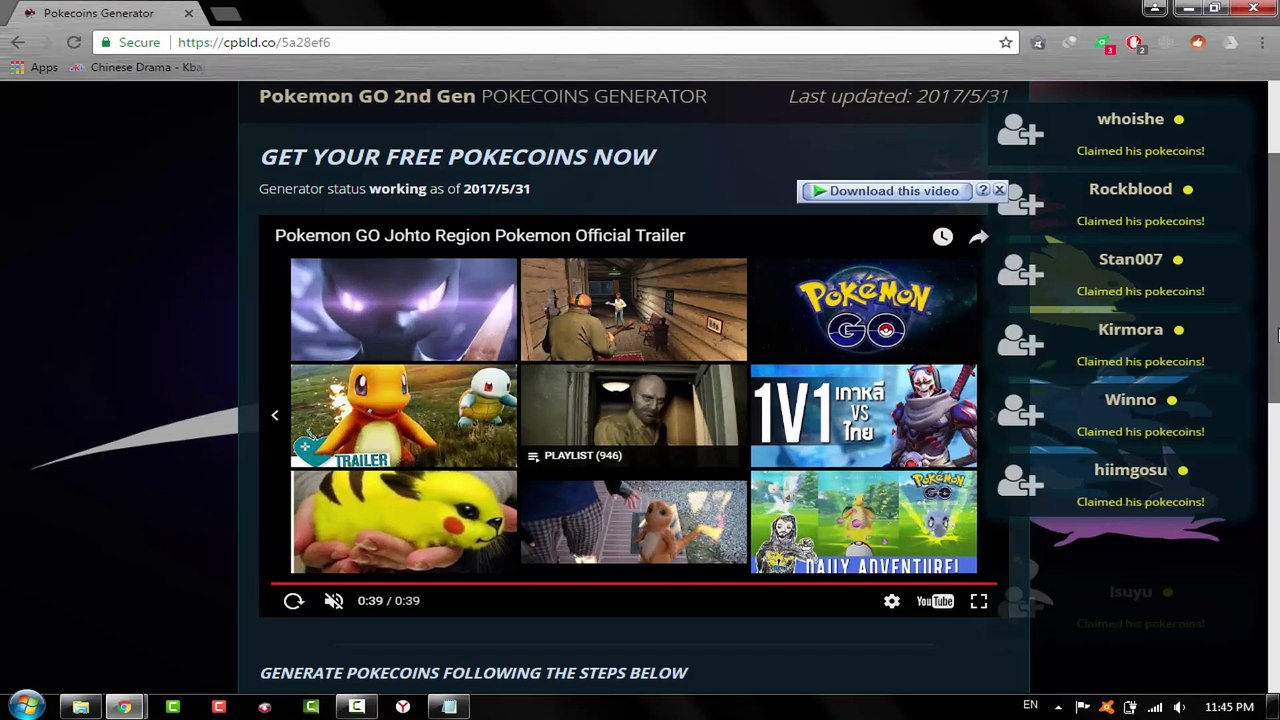 Pokemon GO Generator 2017