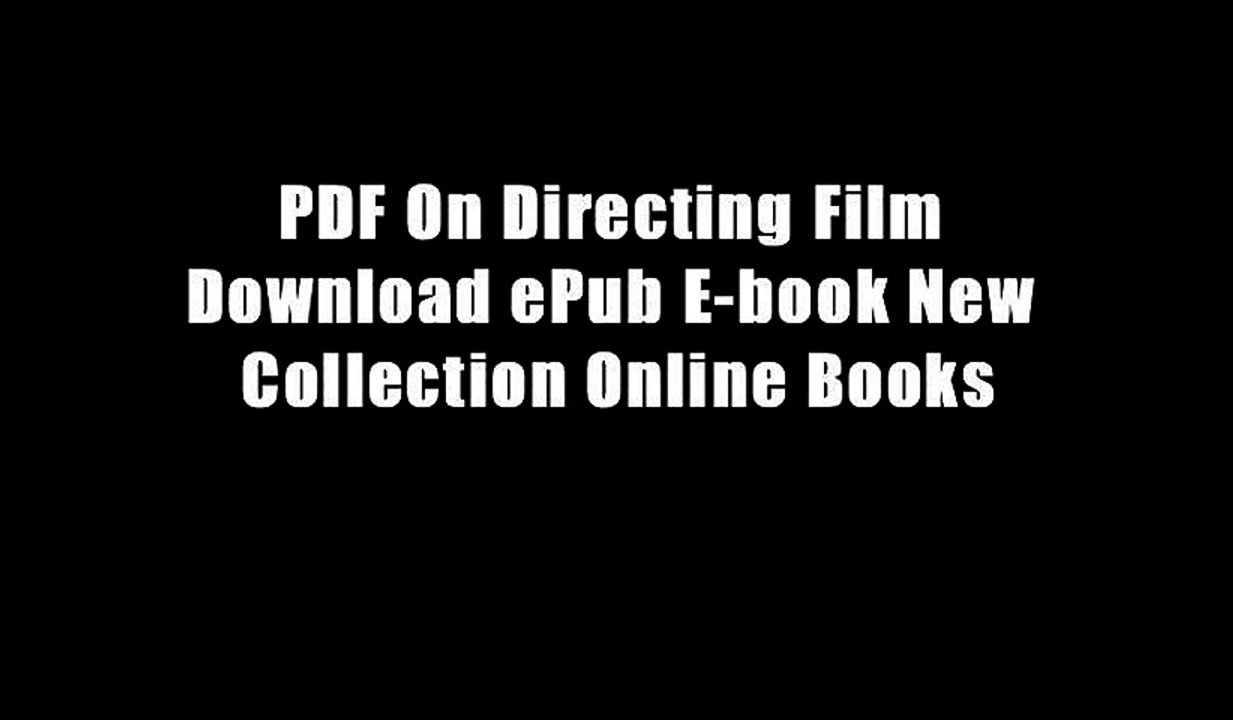 PDF On Directing Film Download ePub E-book New Collection Online Books