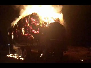 Amidst drought miscreants set lorry on fire which was carrying fodder for cattles