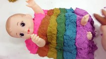 Kinetic Sand Cake Baby Doll Bath Time Learn Colors Play Doh Toy Surprise Eggs