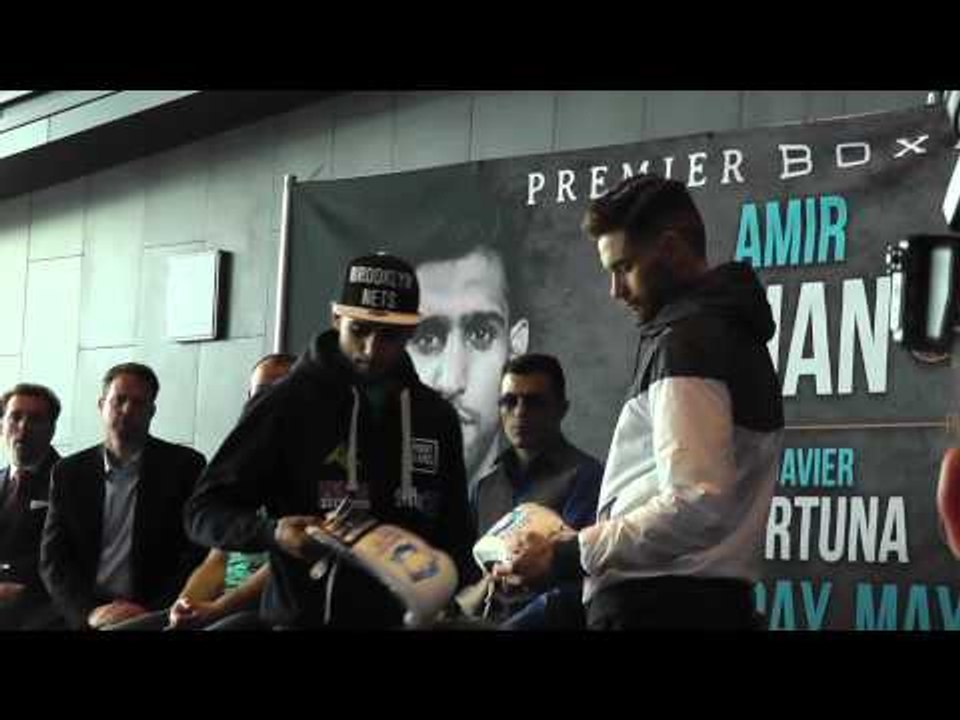 Amir Khan vs Chris Algieri Faceoff - esnews boxing