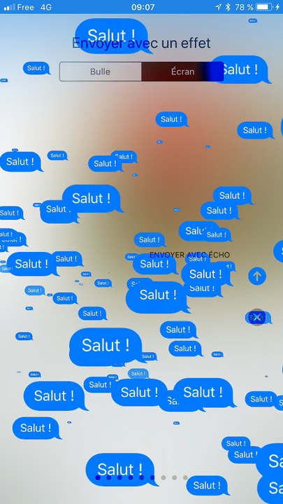 iOS 11 : nouveaux effets iMessage
