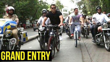 Salman Khan And Sohil Khan Grand Entry On A Cycle | Being Human E- Cycles