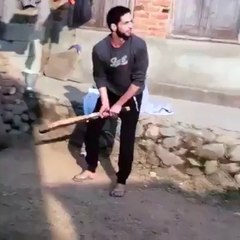Rare video of Martyr Burhan Wani playing cricket