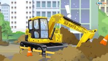 Tractor & JCB Excavator Real Diggers in the City New Kids Cartoon Compilation Videos for children