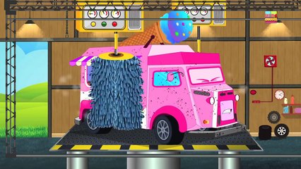 Ice Cream Van | Car Wash | Childrens Cartoon | Street Vehicles | Video For Kids