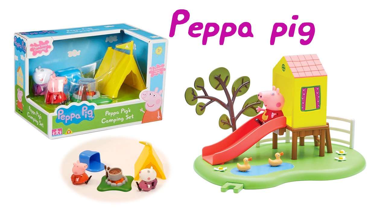 Let's Play Peppa Pig Camping set and outdoor fun slide