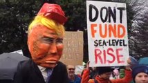 Trump Effigy on Hand as Environmental Activists Protest at Tillerson Visit