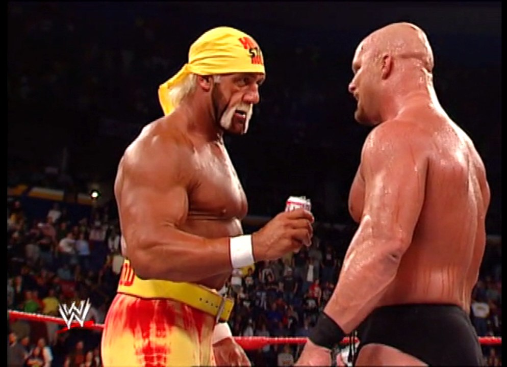 Hulk Hogan & Steve Austin Drinking Beer (WWF 2002)