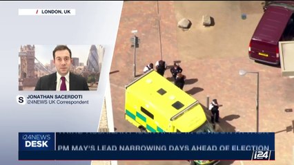 i24NEWS DESK | PM May's lead narrowing days ahead of election | Tuesday, June 6th 2017