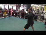 Paulie Malignaggi shadow boxing at gleasons gym