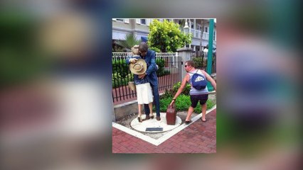 People Becoming Interactive With Statues By Unknown