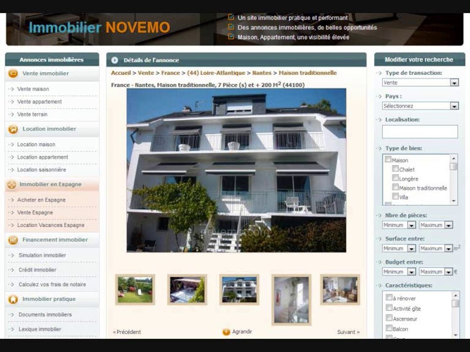 Novemo immobilier Nantes : Appartements Maisons et Terrains à vendre – Site immobilier d'annonces en France avec Novemo.com