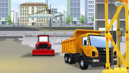 Мультики - Трактор играет с машинками - Видео для детей