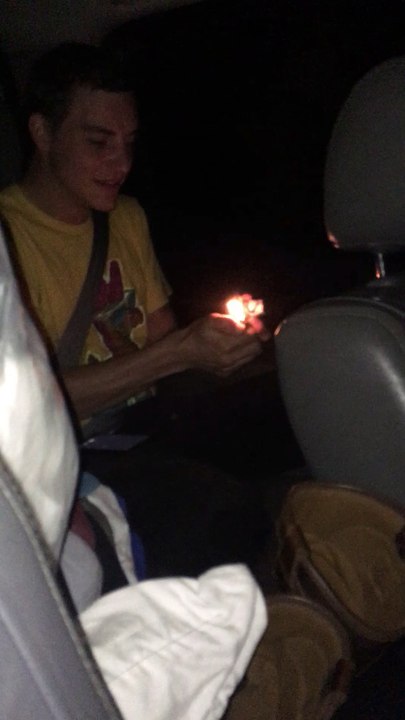 Firework Explodes Inside Truck