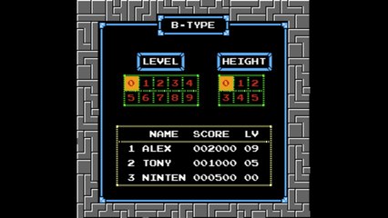 Type-B Unsuccessful - Tetris NES