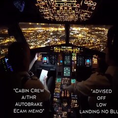 Kokpitten uçağın iniş anı