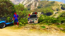 Offroad Biler Med Tegnefilm Spiderman Superhelt Bredde Sang For Barnas