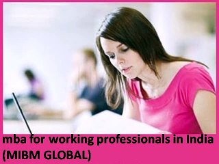 mba for working professionals in india