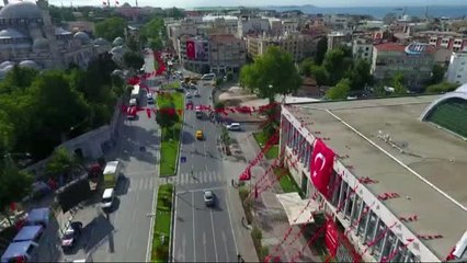 15 Temmuz'un Yıldönümünde Saraçhane'deki Hazırlıklar Havadan Görüntülendi