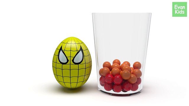 Colores huevos huevos huevos para Niños Aprender hombre araña sorpresa niños pequeños con |