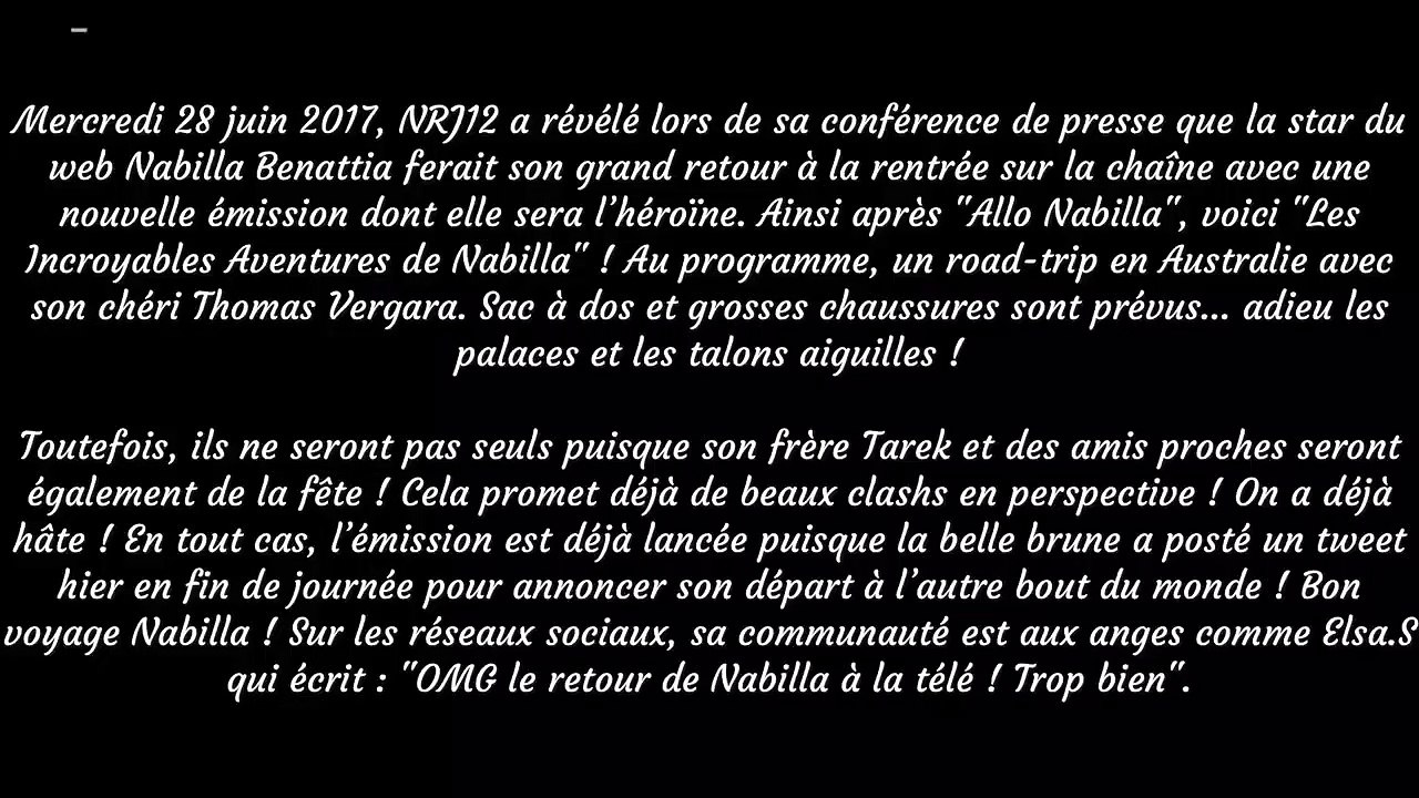 Nabilla Benattia  Déjà en Australie pour le tournage des Incroyables Aventures de Nabilla !