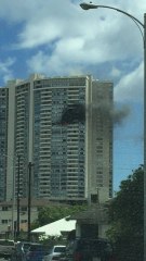 Smoke Rises From Fire in Honolulu High-Rise