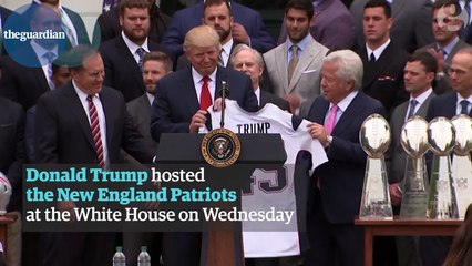 Trump hosts New England Patriots at the White House – video