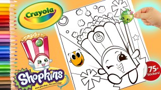 Coloring Shopkins Poppy Corn Crayola Coloring book page colored pencils shopkins stickers KOKI