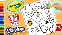 Coloring Shopkins Poppy Corn Crayola Coloring book page colored pencils shopkins stickers KOKI