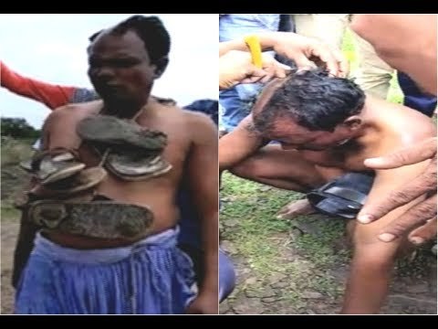 Person Made To Wear Skirt, His Head Half Shaved , Took On Procession By Villagers For Ragging A Girl