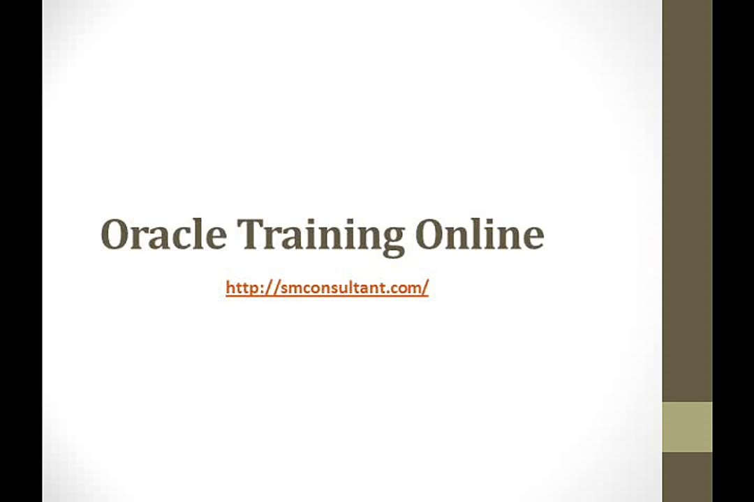 Oracle Training Online | S & M Consultant