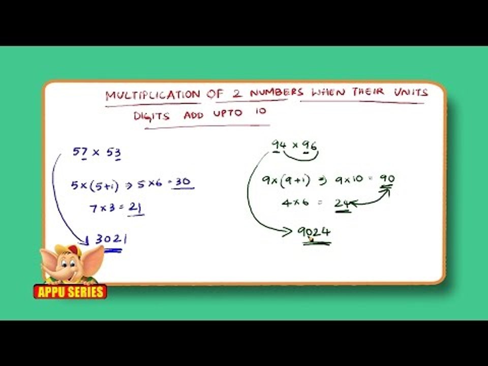 Multiply any 2 numbers whose unit digits add up to 10 - Math Trick